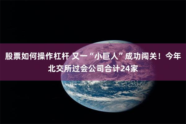 股票如何操作杠杆 又一“小巨人”成功闯关！今年北交所过会公司合计24家