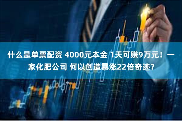 什么是单票配资 4000元本金 1天可赚9万元！一家化肥公司 何以创造暴涨22倍奇迹？