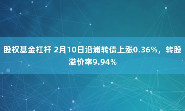 股权基金杠杆 2月10日沿浦转债上涨0.36%，转股溢价率9.94%